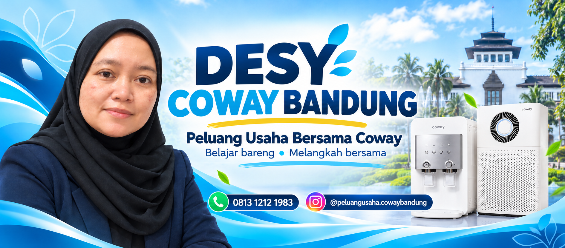 Desy Coway Bandung bersama produk pemurni air dan pemurni udara Coway